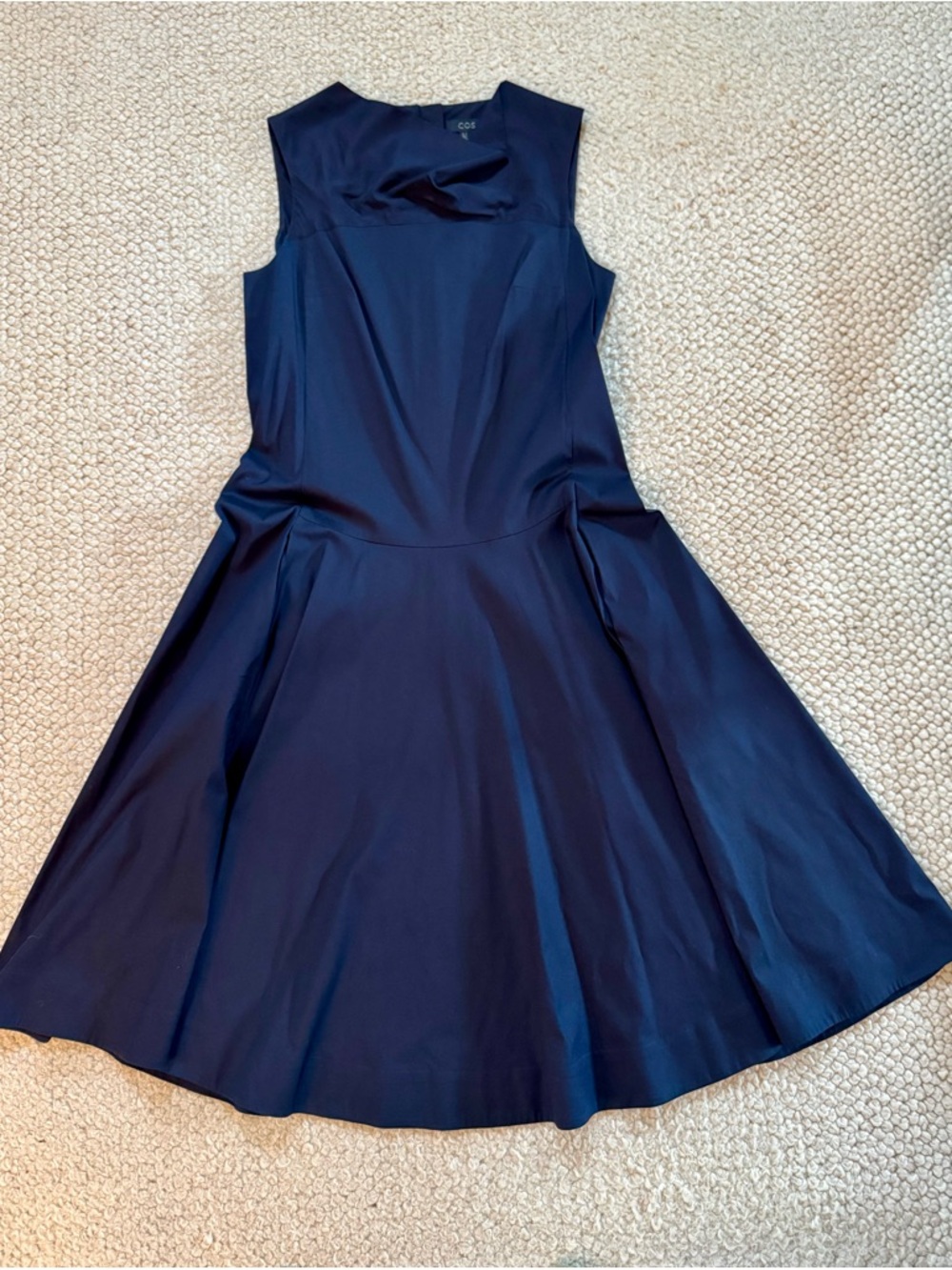 COS Midnight Blue Sleeveless Fit-and-Flare Dress